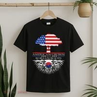 Korean Roots American Grown Tree Flag Us Korea Asian T-Shirt thumb 2