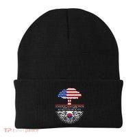 Korean Roots American Grown Tree Flag Us Korea Asian Beanie thumb 0