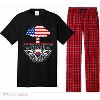 Korean Roots American Grown Tree Flag Us Korea Asian Pajama Set thumb 0