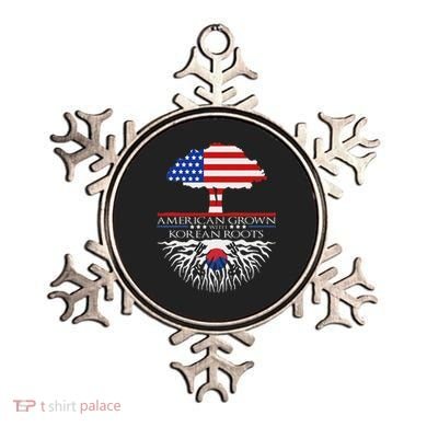 Korean Roots American Grown Tree Flag Us Korea Asian Ornament