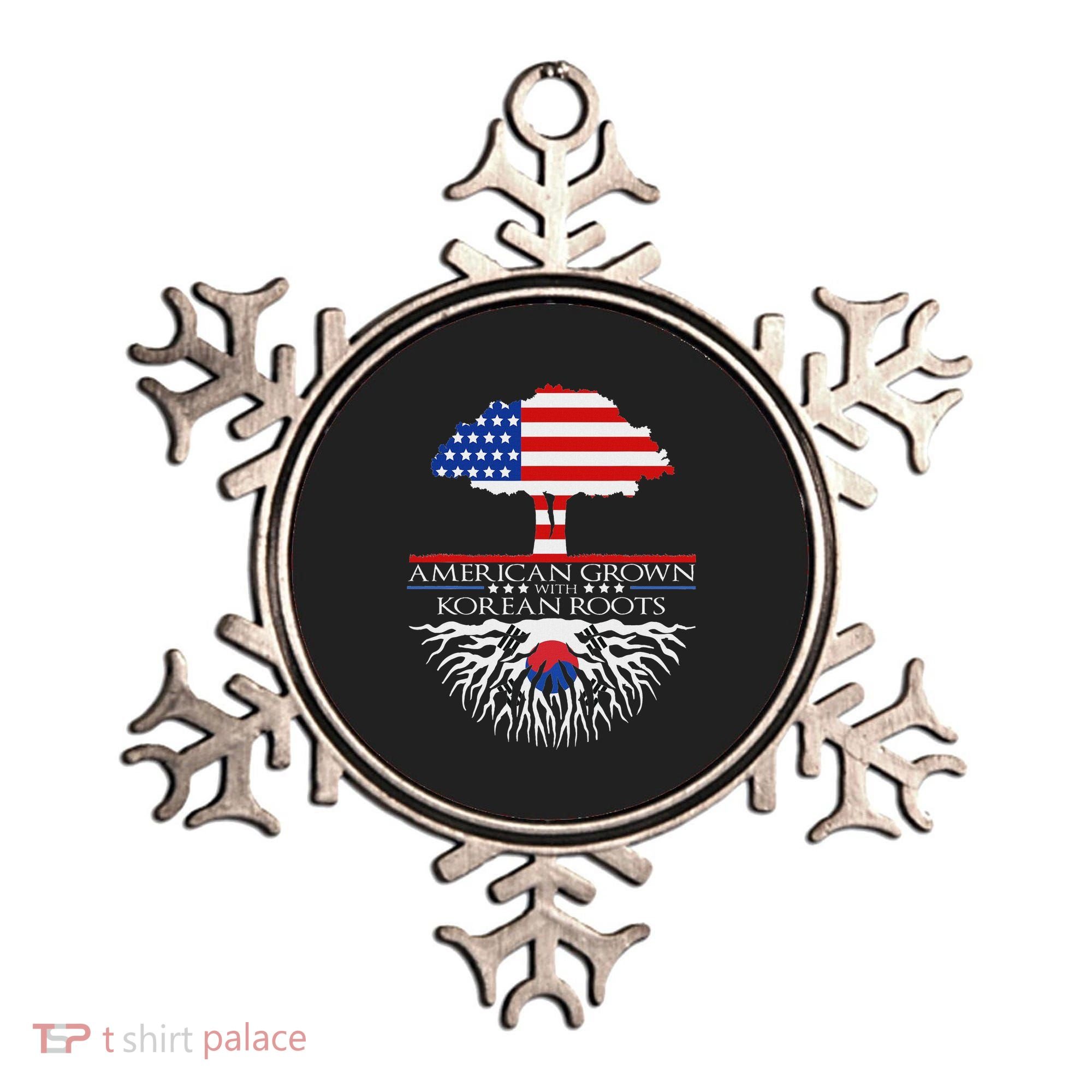 Korean Roots American Grown Tree Flag Us Korea Asian Ornament