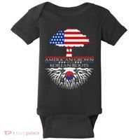 Korean Roots American Grown Tree Flag Us Korea Asian Baby Bodysuit thumb 0