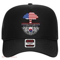 Korean Roots American Grown Tree Flag Us Korea Asian Hat thumb 0