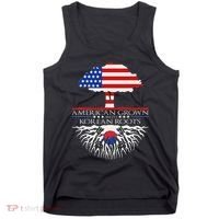 Korean Roots American Grown Tree Flag Us Korea Asian Tank Top thumb 0
