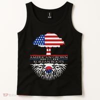 Korean Roots American Grown Tree Flag Us Korea Asian Tank Top thumb 2