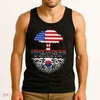 Korean Roots American Grown Tree Flag Us Korea Asian Tank Top thumb 3