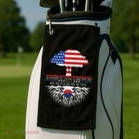 Korean Roots American Grown Tree Flag Us Korea Asian Golf Towel thumb 2