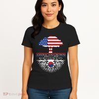 Korean Roots American Grown Tree Flag Us Korea Asian Women's T-Shirt thumb 4