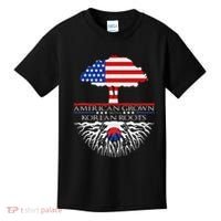 Korean Roots American Grown Tree Flag Us Korea Asian Kids T-Shirt thumb 0