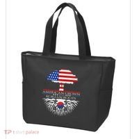Korean Roots American Grown Tree Flag Us Korea Asian Tote Bag thumb 3