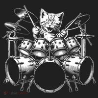 Kitten Rock Band Funny Kitty Drummer Cat Playing Drums Beanie thumb 2