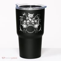 Kitten Rock Band Funny Kitty Drummer Cat Playing Drums Tumbler thumb 0