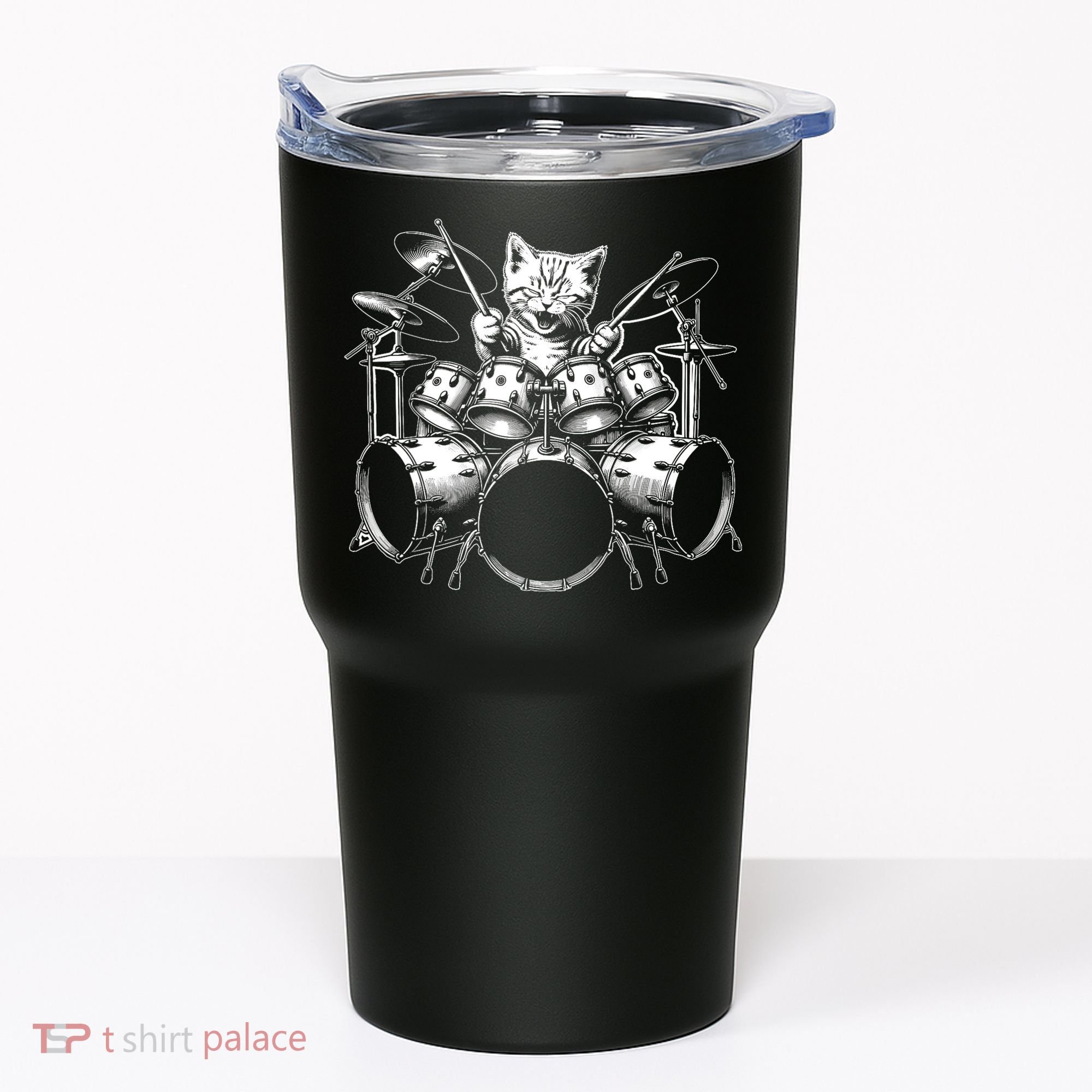 Kitten Rock Band Funny Kitty Drummer Cat Playing Drums Tumbler