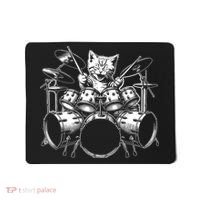 Kitten Rock Band Funny Kitty Drummer Cat Playing Drums Mousepad thumb 0
