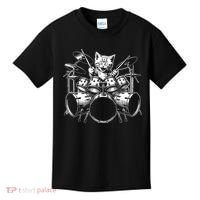 Kitten Rock Band Funny Kitty Drummer Cat Playing Drums Kids T-Shirt thumb 0
