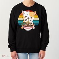 Kawaii Ramen Cat Retro Sunset Women's Sweatshirt thumb 0