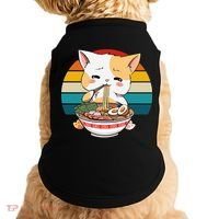 Kawaii Ramen Cat Retro Sunset Doggie Tank thumb 0