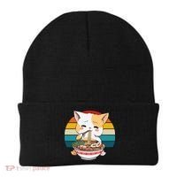 Kawaii Ramen Cat Retro Sunset Beanie thumb 0