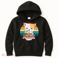 Kawaii Ramen Cat Retro Sunset Kids Hoodie thumb 0