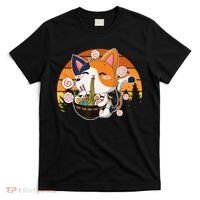 Kawaii Ra Cat Anime Japanese Neko Noodle Funny Vintage T-Shirt thumb 0