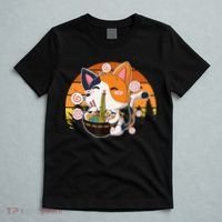 Kawaii Ra Cat Anime Japanese Neko Noodle Funny Vintage T-Shirt thumb 5