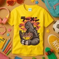 Kaiju's Ramen Sea Monster Kids T-Shirt thumb 3