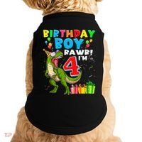 Kids Rawr Im 4 4th Birthday Boy T Rex Dinosaur 4 Years Old Gift Doggie Tank thumb 0