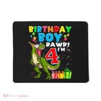 Kids Rawr Im 4 4th Birthday Boy T Rex Dinosaur 4 Years Old Gift Mousepad thumb 0