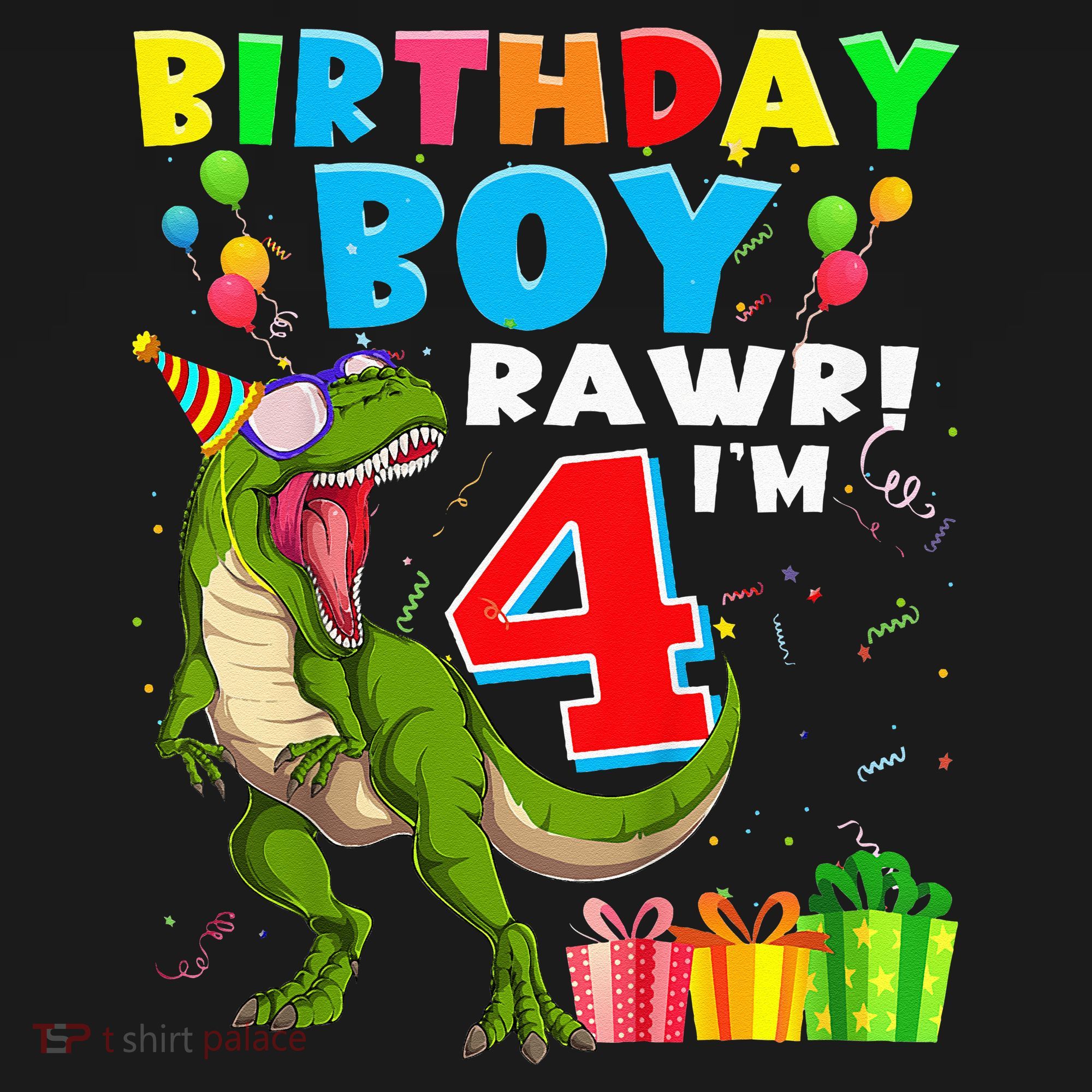 Kids Rawr Im 4 4th Birthday Boy T Rex Dinosaur 4 Years Old Gift Mousepad