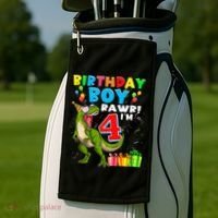Kids Rawr Im 4 4th Birthday Boy T Rex Dinosaur 4 Years Old Gift Golf Towel thumb 2