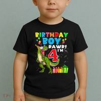 Kids Rawr Im 4 4th Birthday Boy T Rex Dinosaur 4 Years Old Gift Toddler T-Shirt thumb 2