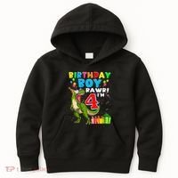 Kids Rawr Im 4 4th Birthday Boy T Rex Dinosaur 4 Years Old Gift Kids Hoodie thumb 0