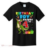 Kids Rawr Im 4 4th Birthday Boy T Rex Dinosaur 4 Years Old Gift Kids T-Shirt thumb 0