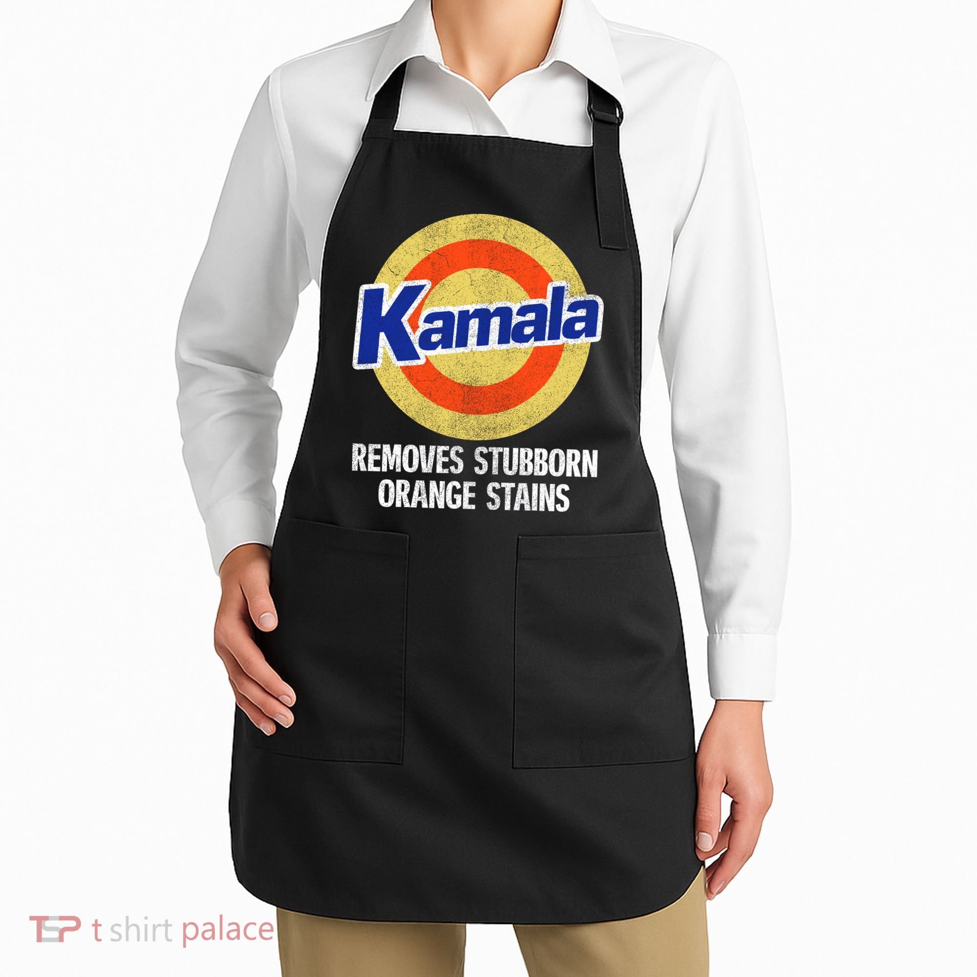 Kamala Removes Nasty Orange Stains Apron