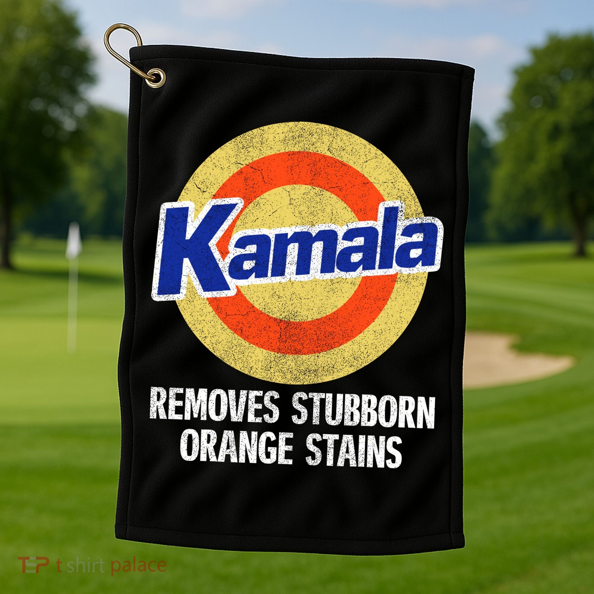 Kamala Removes Nasty Orange Stains Golf Towel