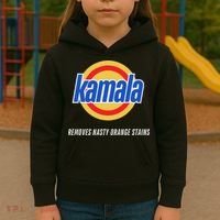 Kamala Removes Nasty Orange Stains Funny Kids Hoodie thumb 3