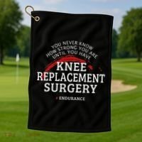 Knee Replacement Surgery Recovery Get Well Golf Towel thumb 1