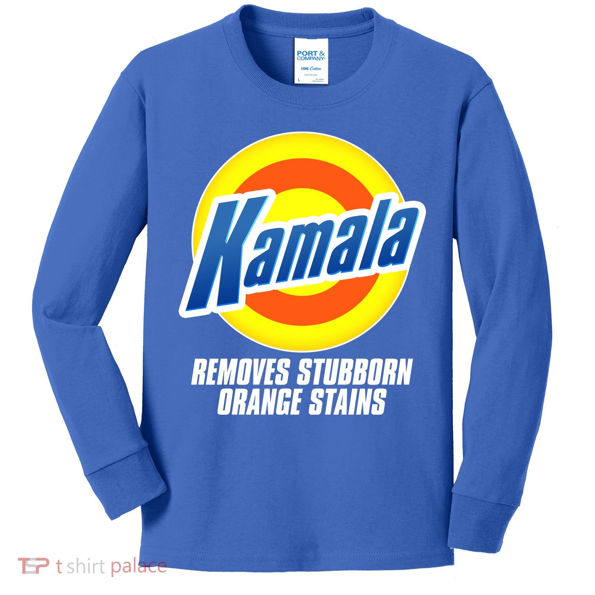 Kamala Removes Stubborn Orange Stains Vote Kamala Harris 2024 Kids Long Sleeve Shirt