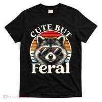Kids Racoon Tee Cute But Feral Raccoon Funny Toddler Boy T-Shirt thumb 0
