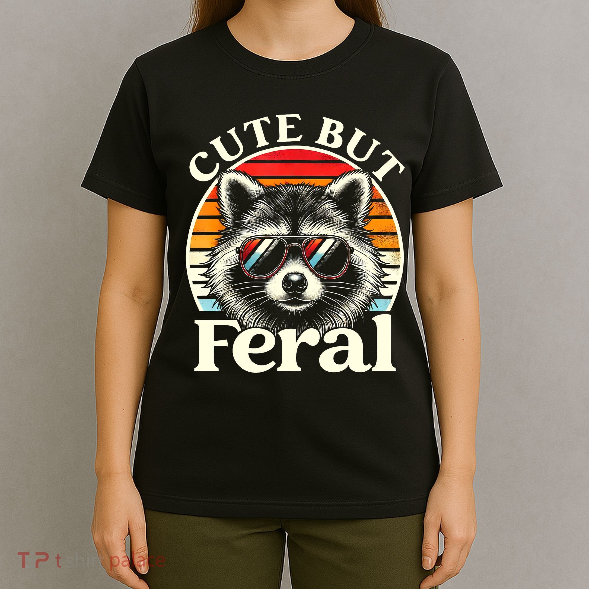 Kids Racoon Tee Cute But Feral Raccoon Funny Toddler Boy T-Shirt