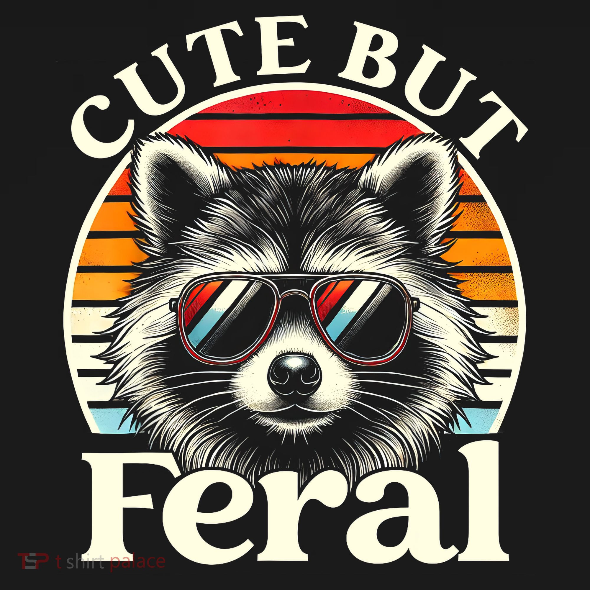 Kids Racoon Tee Cute But Feral Raccoon Funny Toddler Boy T-Shirt