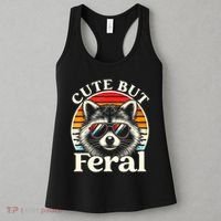 Kids Racoon Tee Cute But Feral Raccoon Funny Toddler Boy Women's Tank Top thumb 3