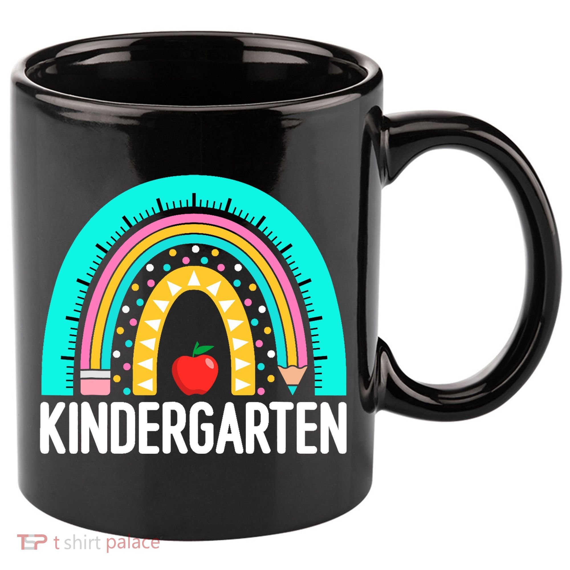 Kindergarten Rainbow Teacher Team Kindergarten Crew Girl Boy 11oz C Handle Ceramic Mug