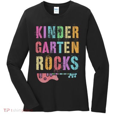Kindergarten Rocks Teacher Crew Rock Star Kinder Team Women's Long Sleeve Shirt