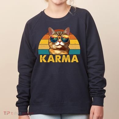 Karma Retro Vintage Sunset Cat Women's Sweatshirt