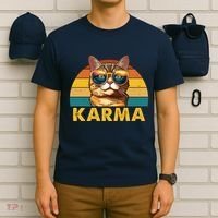 Karma Retro Vintage Sunset Cat T-Shirt thumb 6