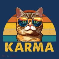 Karma Retro Vintage Sunset Cat T-Shirt thumb 7