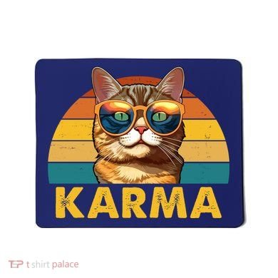 Karma Retro Vintage Sunset Cat Mousepad