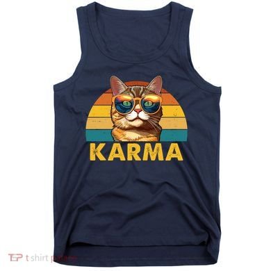 Karma Retro Vintage Sunset Cat Tank Top