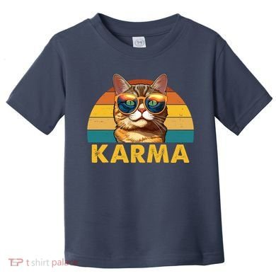 Karma Retro Vintage Sunset Cat Toddler T-Shirt